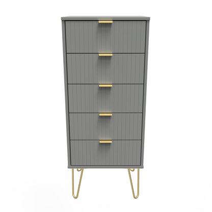 Linear Tall Tallboy Grey 5 Drawers 109cm