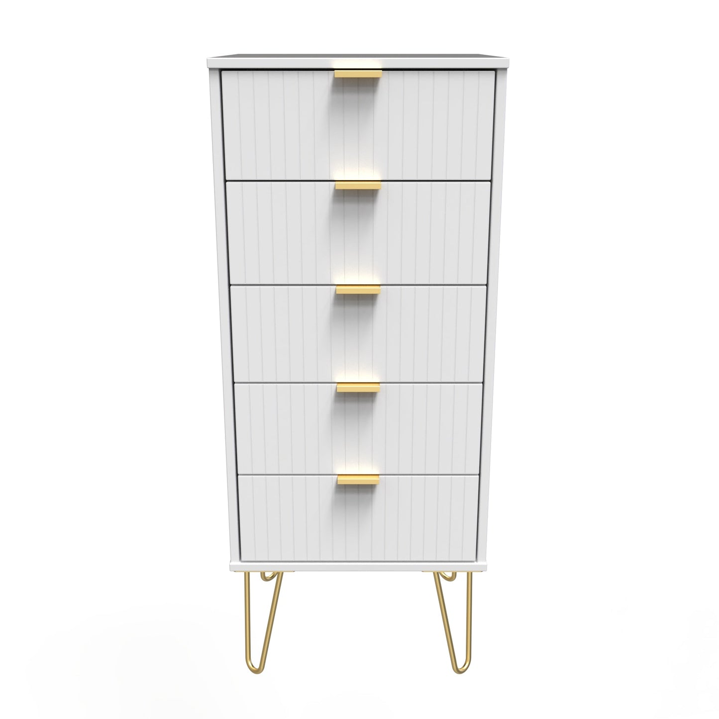 Linear Tall Tallboy White 5 Drawers 109cm