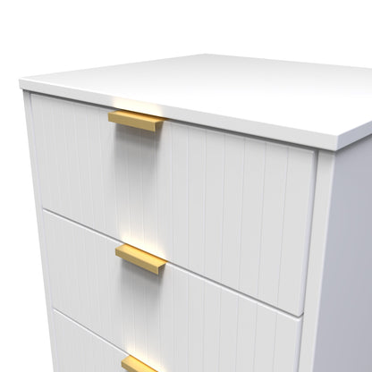 Linear Tall Tallboy White 5 Drawers 109cm