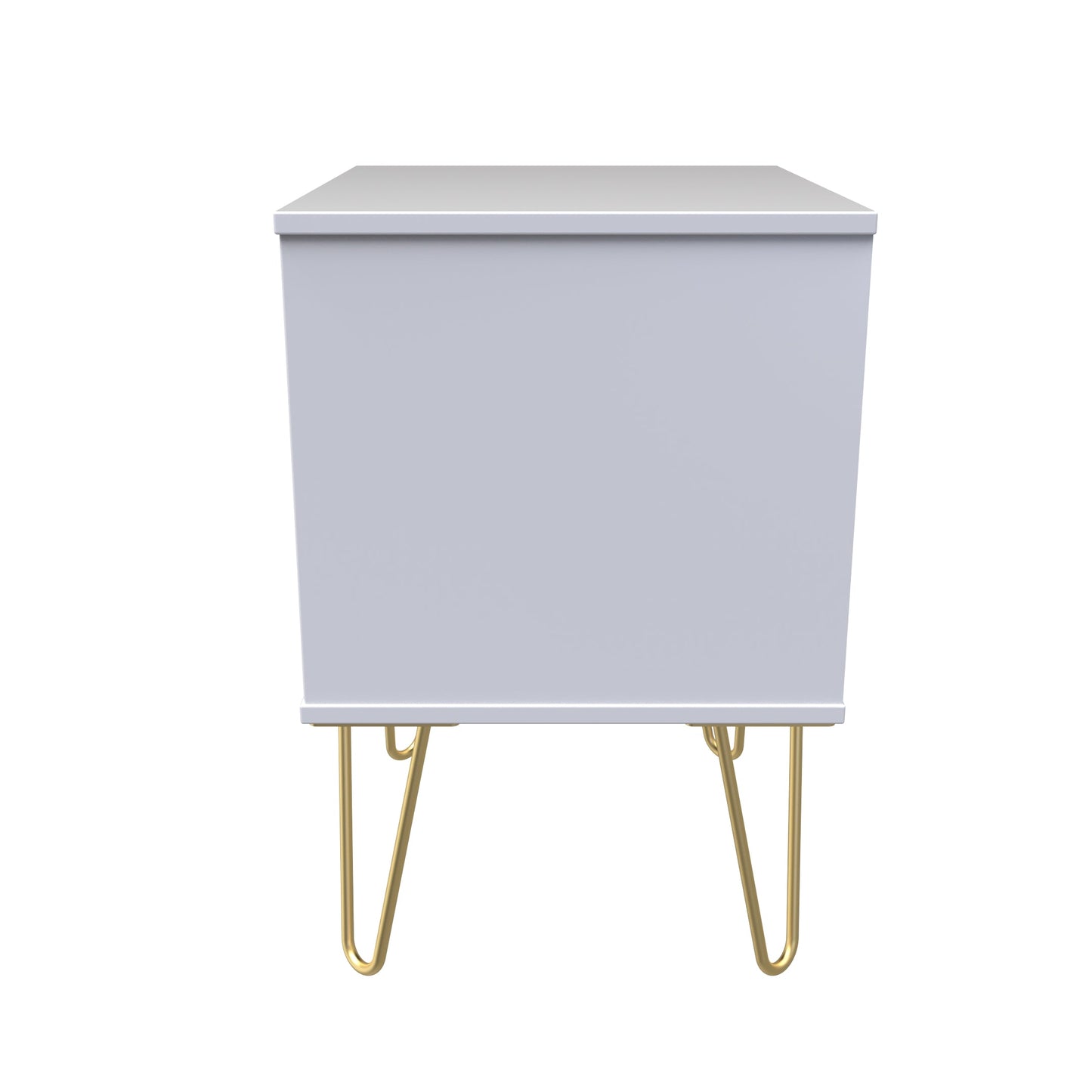 Linear Bedside Table White 2 Drawers 60cm