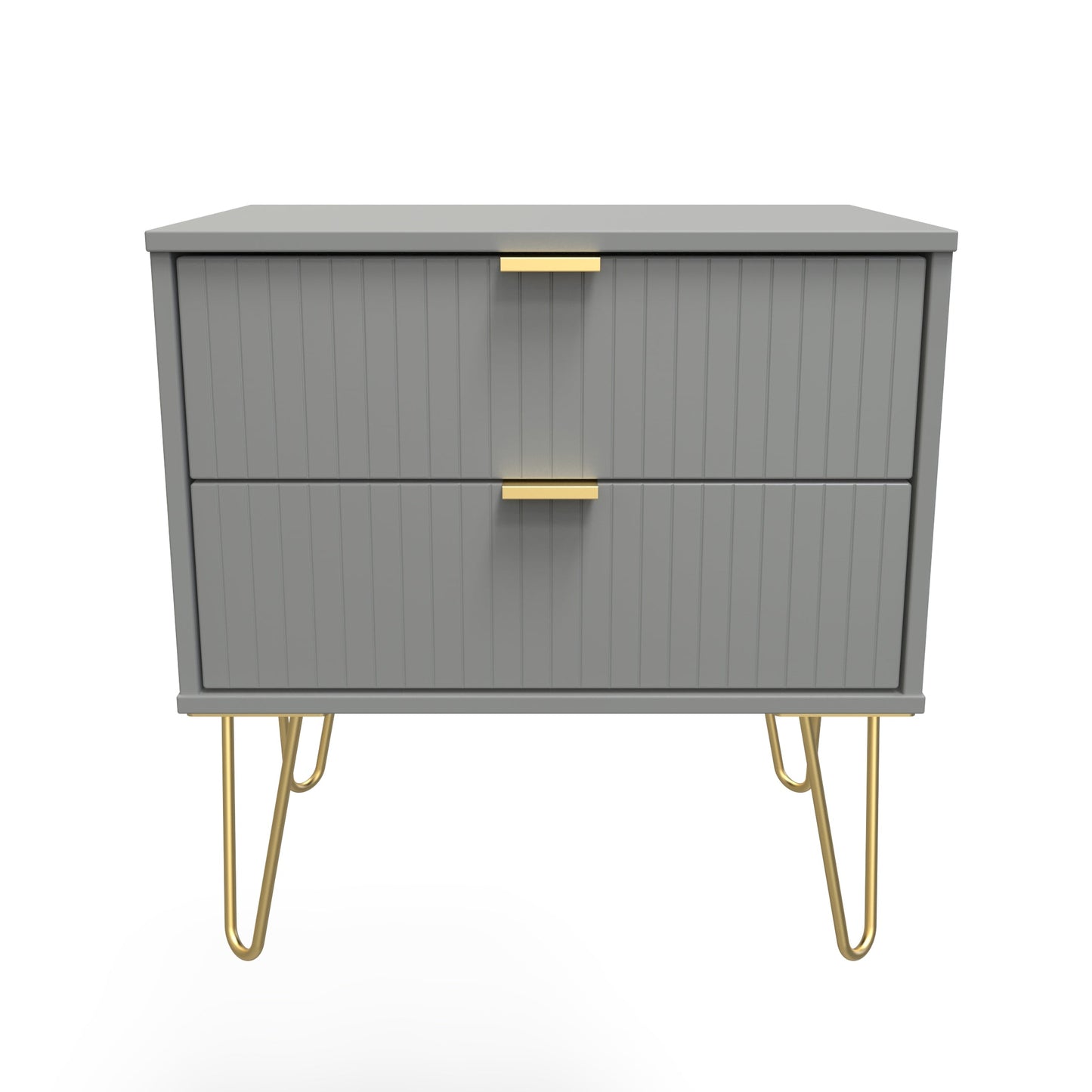 Linear Side Table Grey 2 Drawers 60cm
