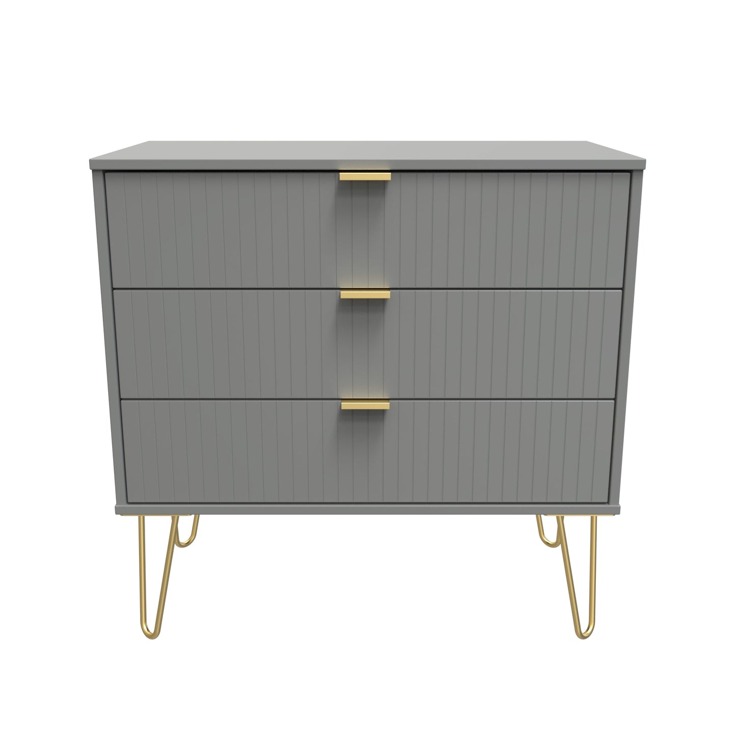 Linear Chest of Drawers Grey 3 Drawers 77cm