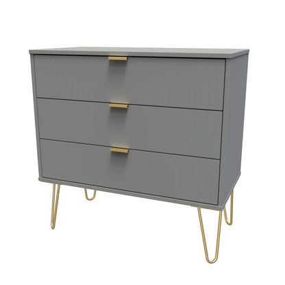 Linear Chest of Drawers Grey 3 Drawers 77cm