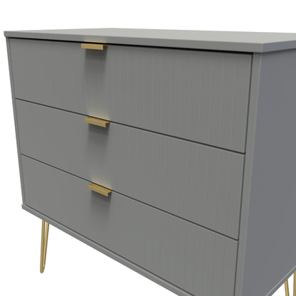 Linear Chest of Drawers Grey 3 Drawers 77cm