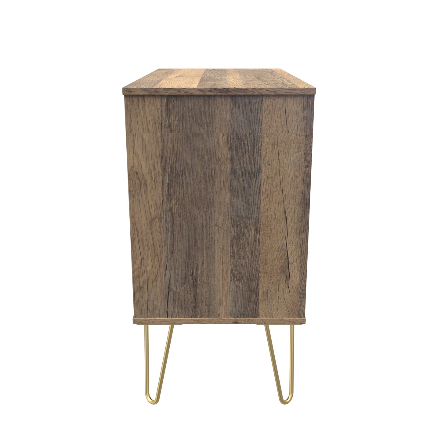 Linear Chest of Drawers White & Oak 3 Drawers 77cm