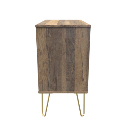 Linear Chest of Drawers White & Oak 3 Drawers 77cm