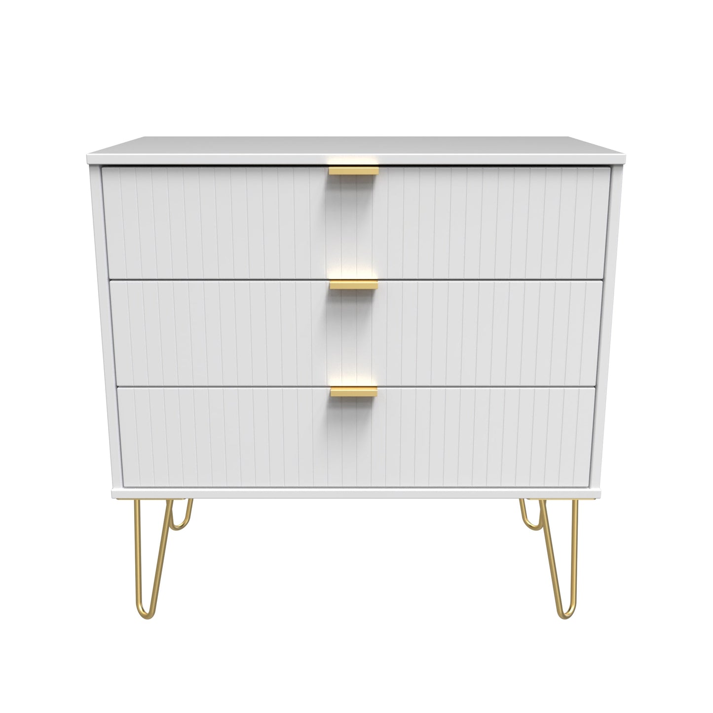 Linear Chest of Drawers White 3 Drawers 77cm