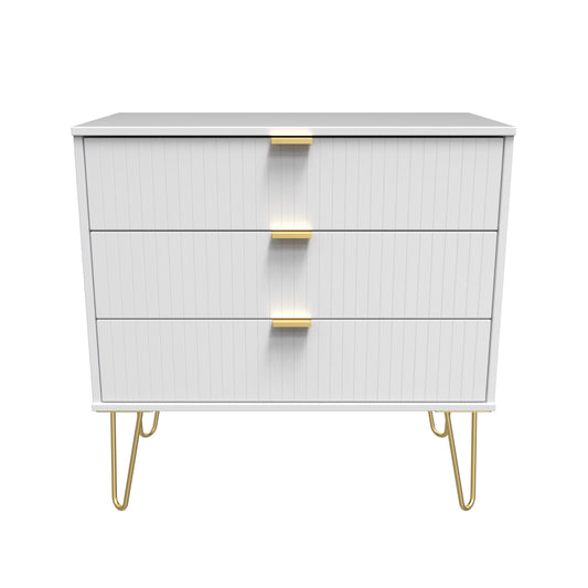 Linear Chest of Drawers White 3 Drawers 77cm