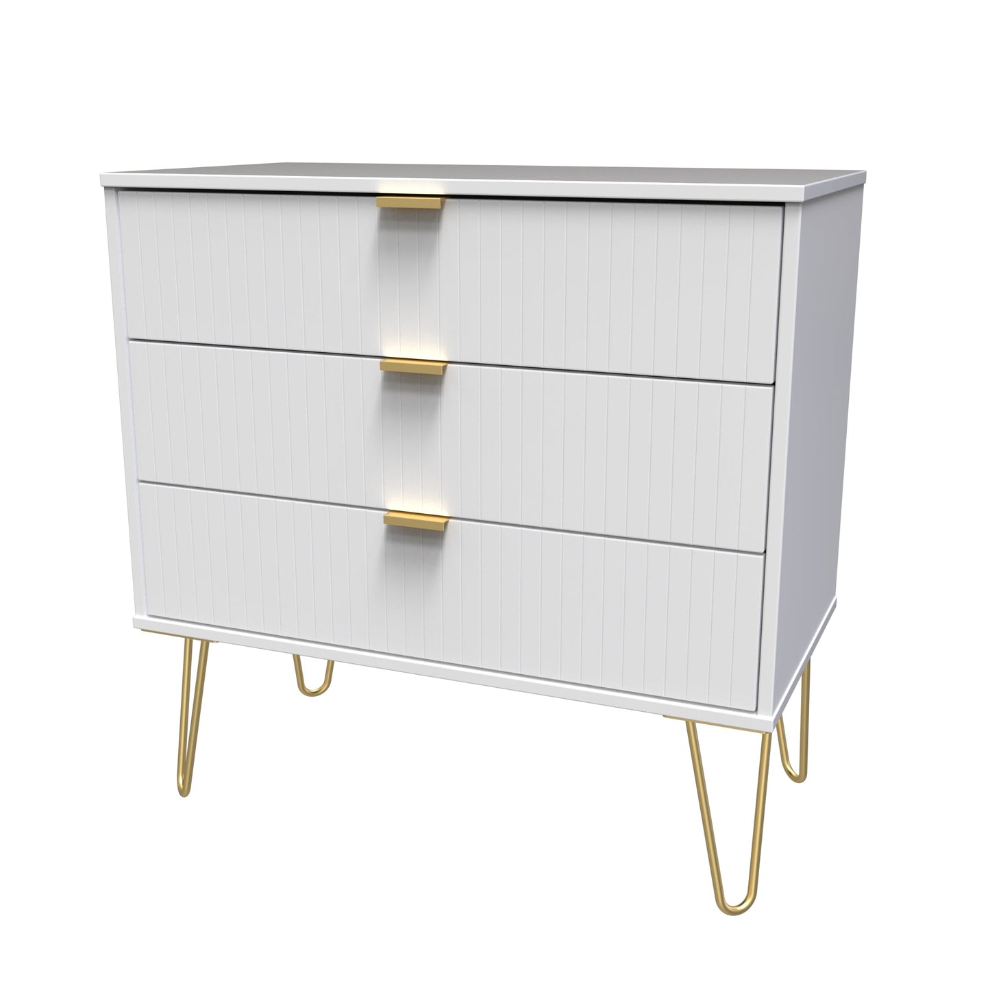 Linear Chest of Drawers White 3 Drawers 77cm