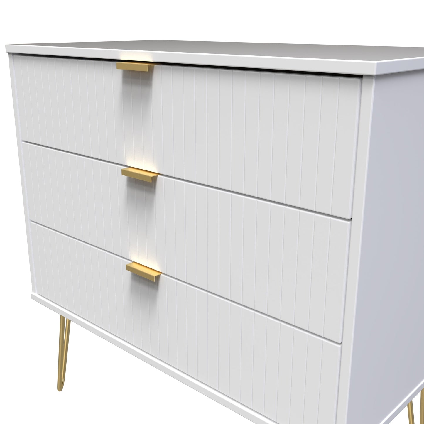 Linear Chest of Drawers White 3 Drawers 77cm