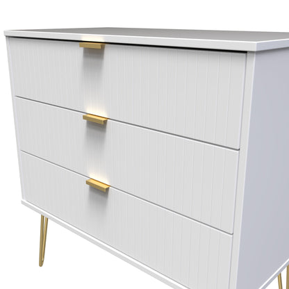 Linear Chest of Drawers White 3 Drawers 77cm