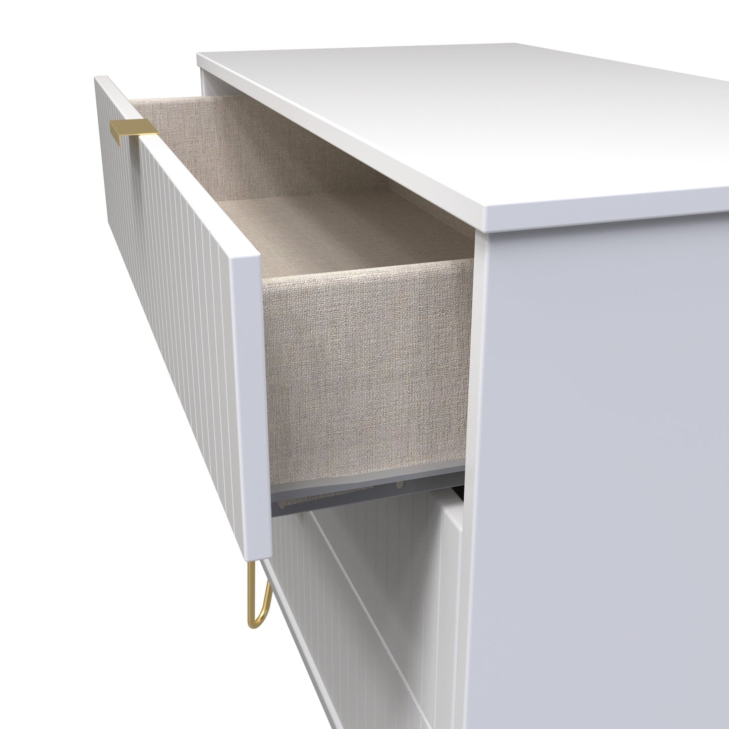 Linear Chest of Drawers White 3 Drawers 77cm