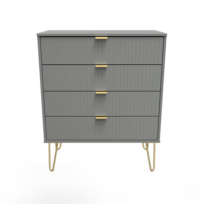 Linear Chest of Drawers Grey 4 Drawers 93cm