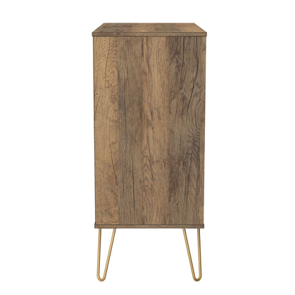 Linear Chest of Drawers White & Oak 4 Drawers 93cm