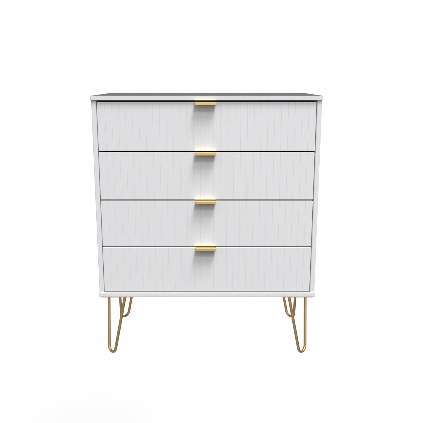Linear Chest of Drawers White 4 Drawers 93cm