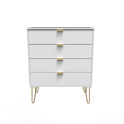 Linear Chest of Drawers White 4 Drawers 93cm