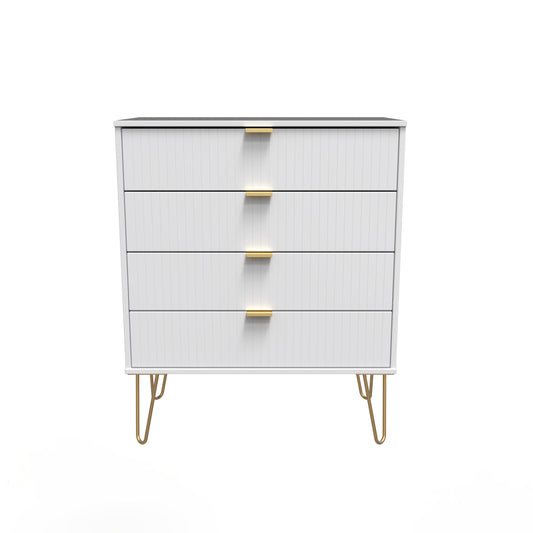 Linear Chest of Drawers White 4 Drawers 93cm