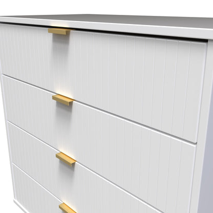 Linear Chest of Drawers White 4 Drawers 93cm