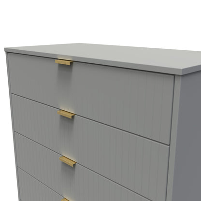 Linear Tall Chest of Drawers Grey 5 Drawers 109cm