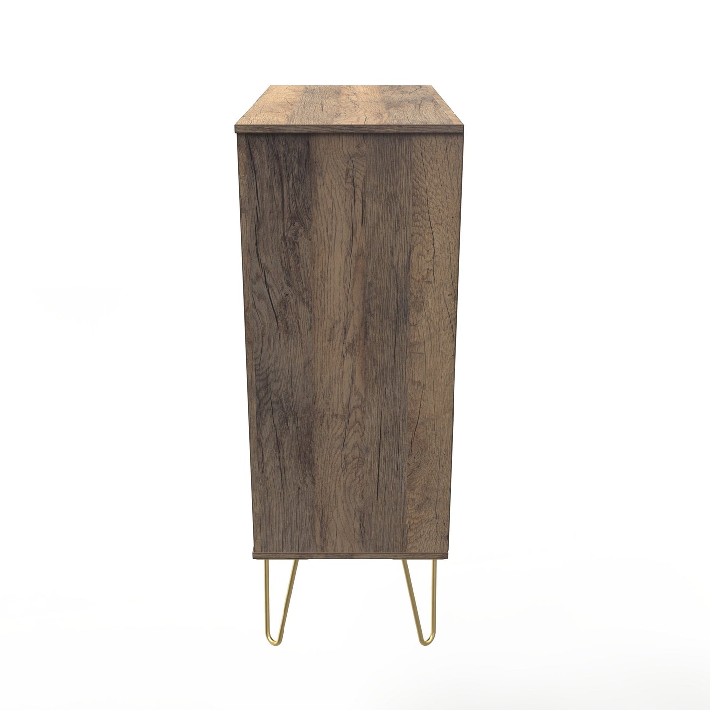 Linear Tall Chest of Drawers White & Oak 5 Drawers 109cm