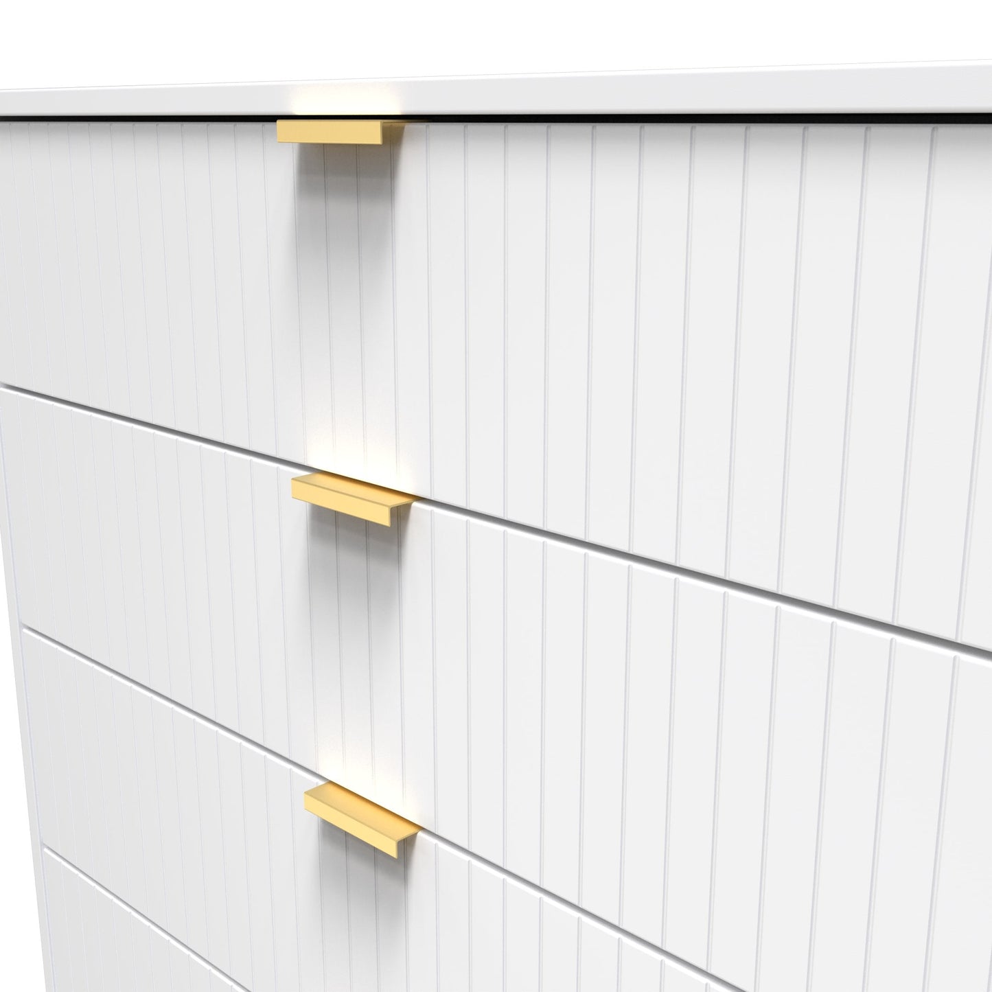 Linear Tall Chest of Drawers White 5 Drawers 109cm