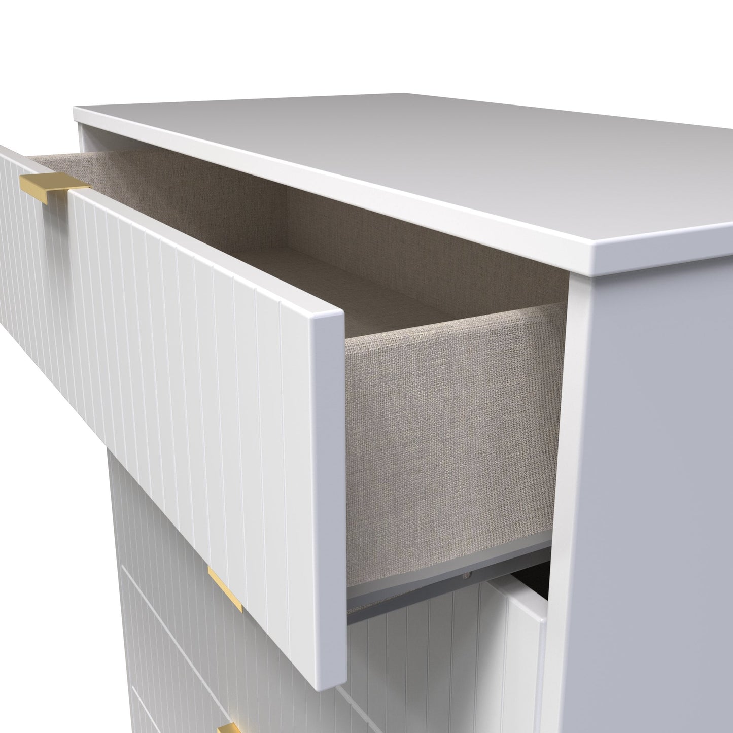 Linear Tall Chest of Drawers White 5 Drawers 109cm