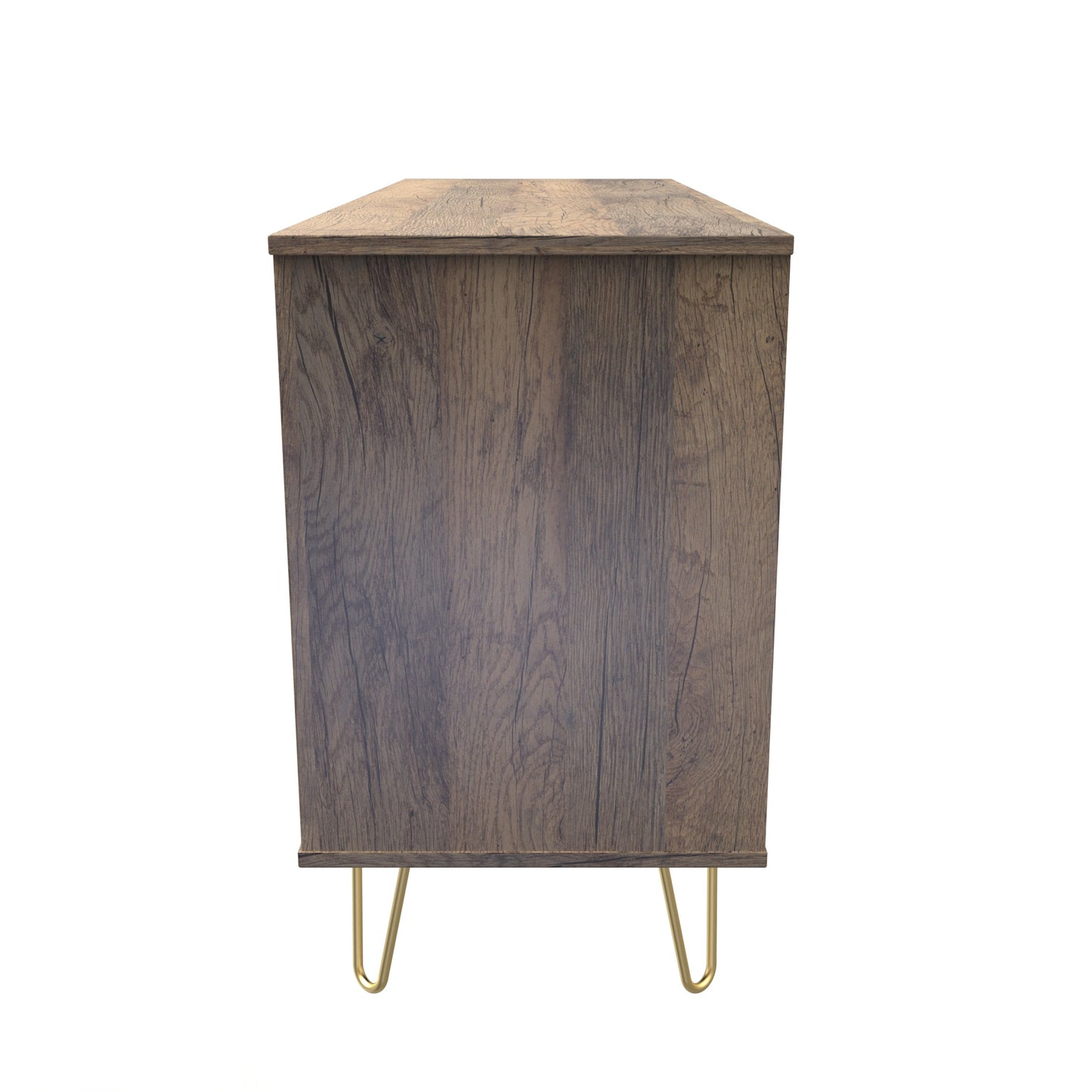 Linear Large Chest of Drawers White & Oak 6 Drawers 115cm