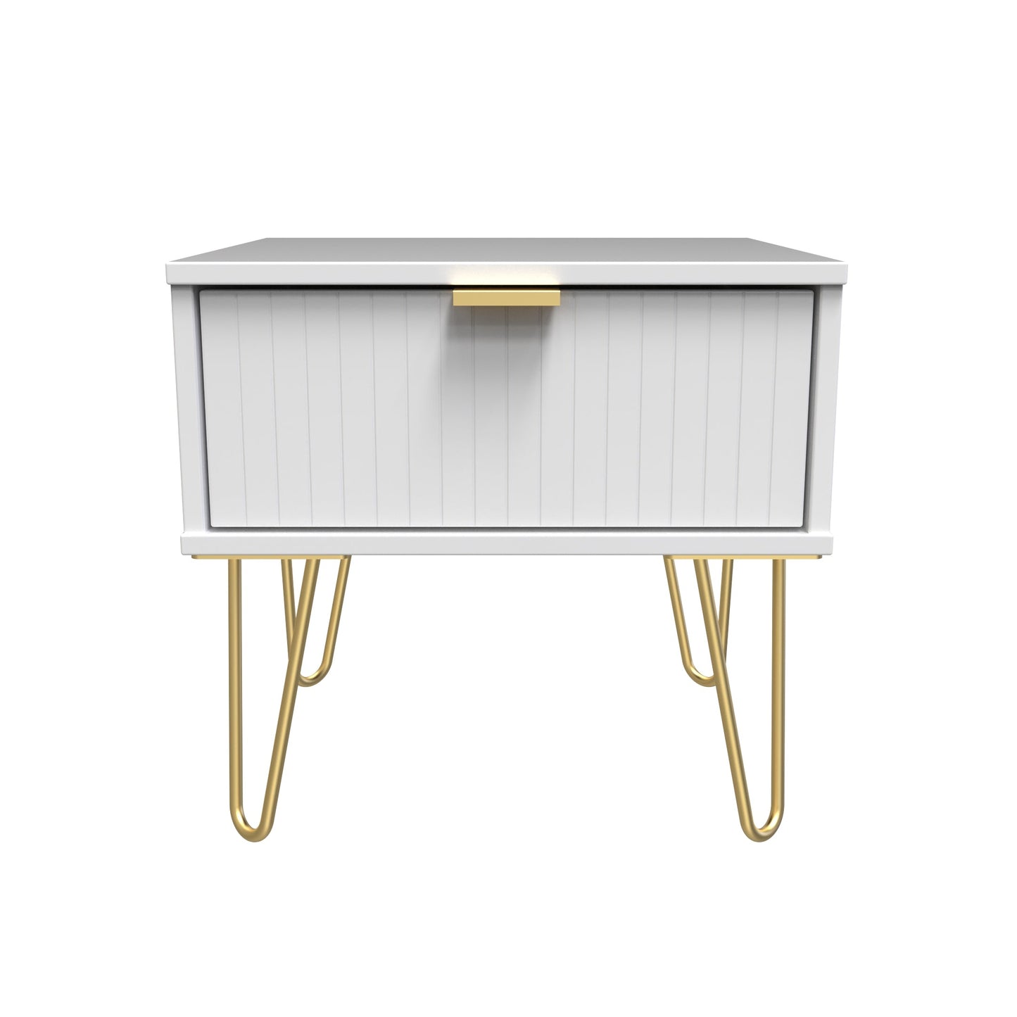 Linear Bedside Table White 1 Drawer 45cm
