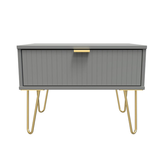 Linear Side Table Grey 1 Drawer 58cm