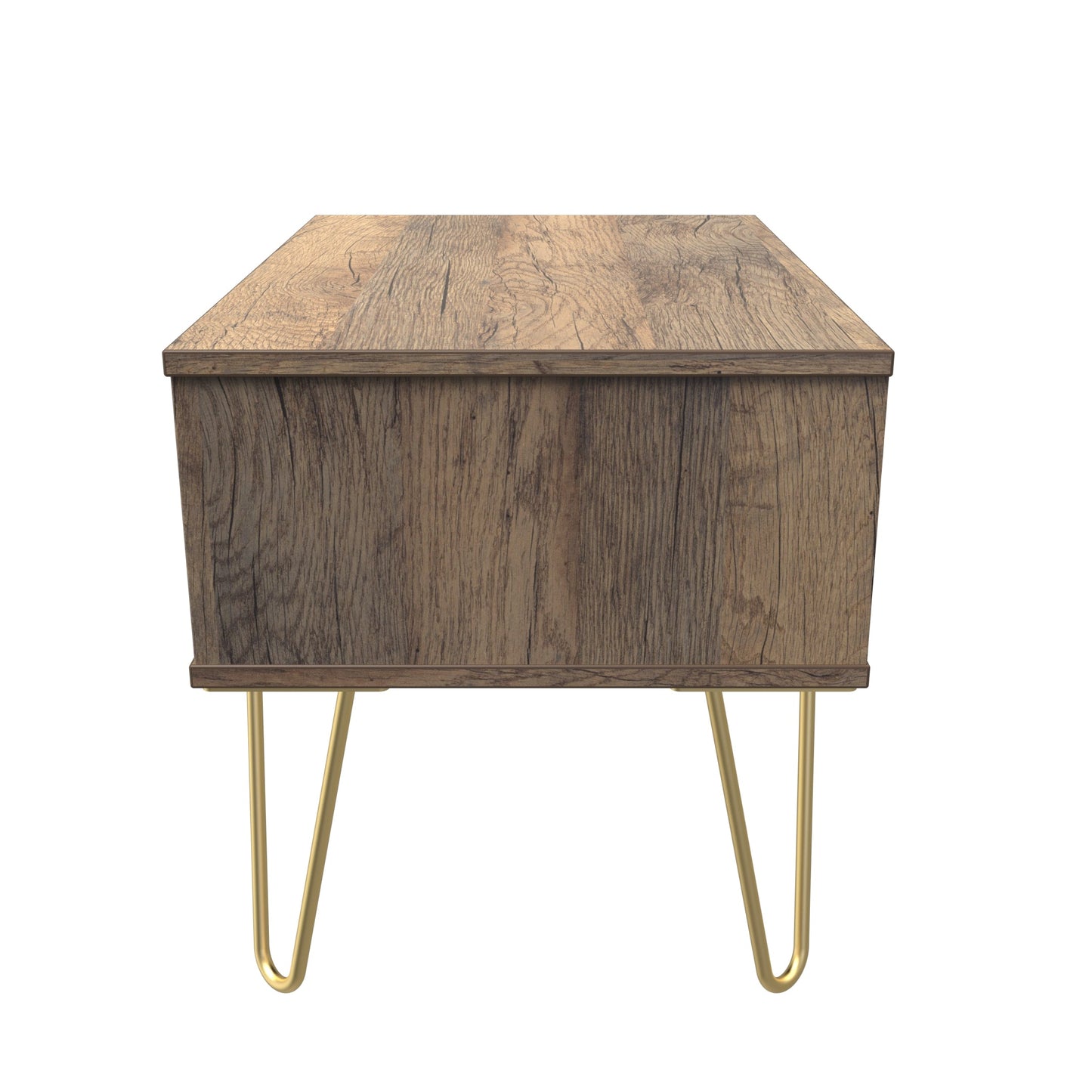 Linear Side Table White & Vintage Oak 1 Drawer 40cm