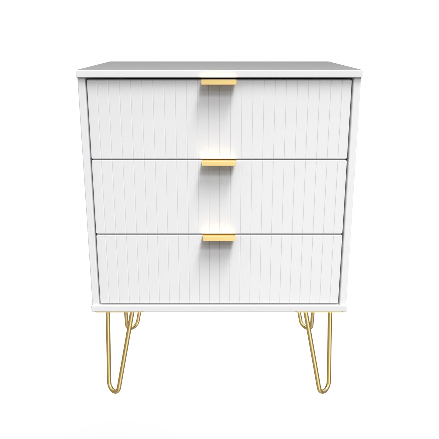 Linear Chest of Drawers White 3 Drawers 76cm
