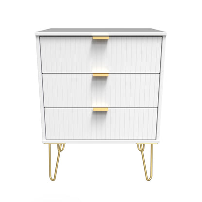 Linear Chest of Drawers White 3 Drawers 76cm