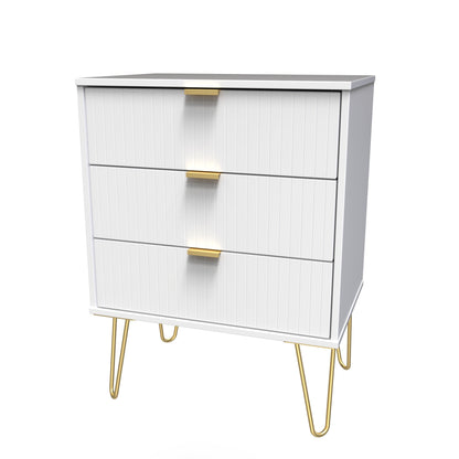 Linear Chest of Drawers White 3 Drawers 76cm