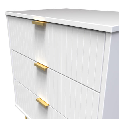 Linear Chest of Drawers White 3 Drawers 76cm
