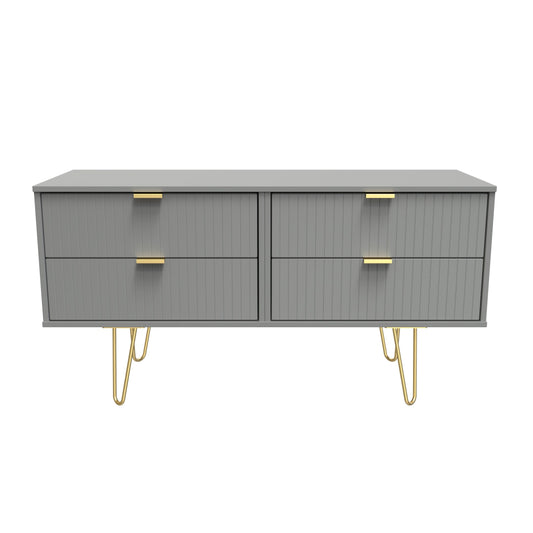Linear Large Chest of Drawers Grey 4 Drawers 115cm