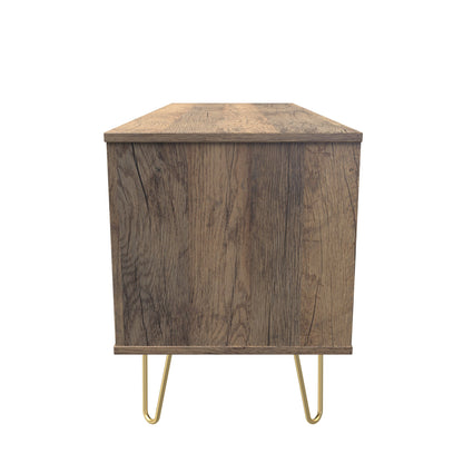 Linear Large Chest of Drawers White & Oak 4 Drawers 115cm