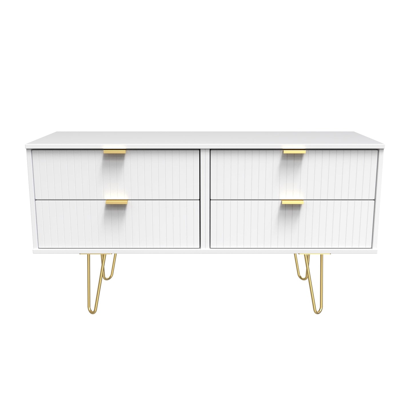 Linear Large Chest of Drawers White 4 Drawers 115cm