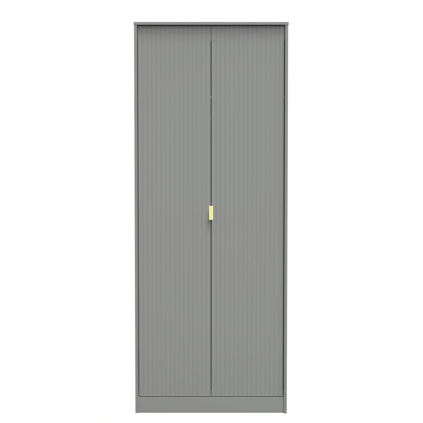 Linear Tall Wardrobe Grey 2 Doors 1 Shelf 197cm