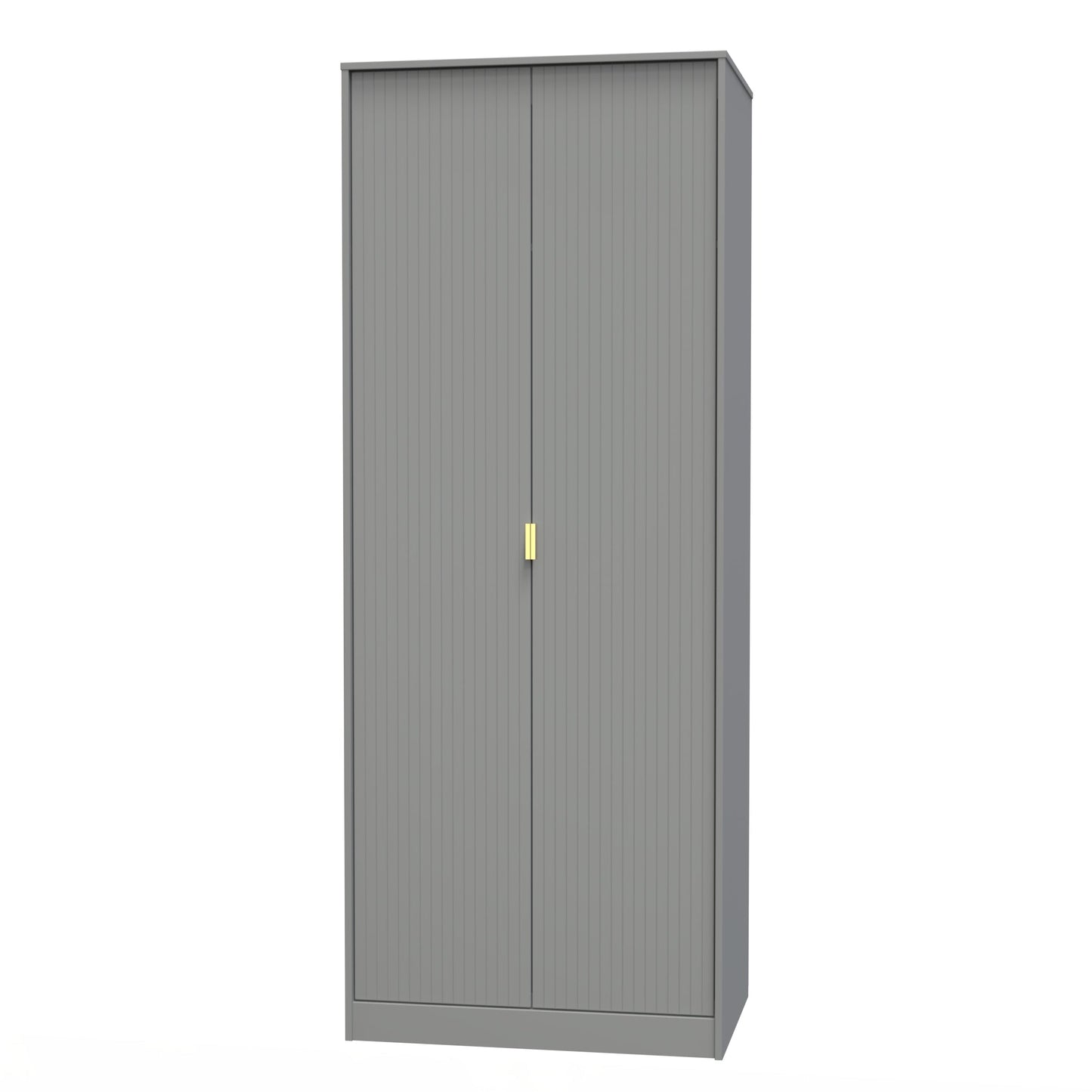 Linear Tall Wardrobe Grey 2 Doors 1 Shelf 197cm