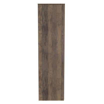 Linear Tall Wardrobe White & Oak 2 Doors 1 Shelf 197cm