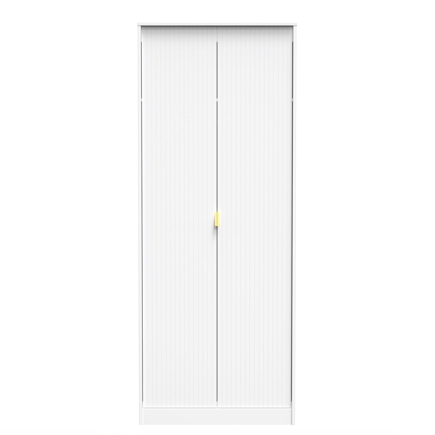 Linear Tall Wardrobe White 2 Doors 1 Shelf 197cm