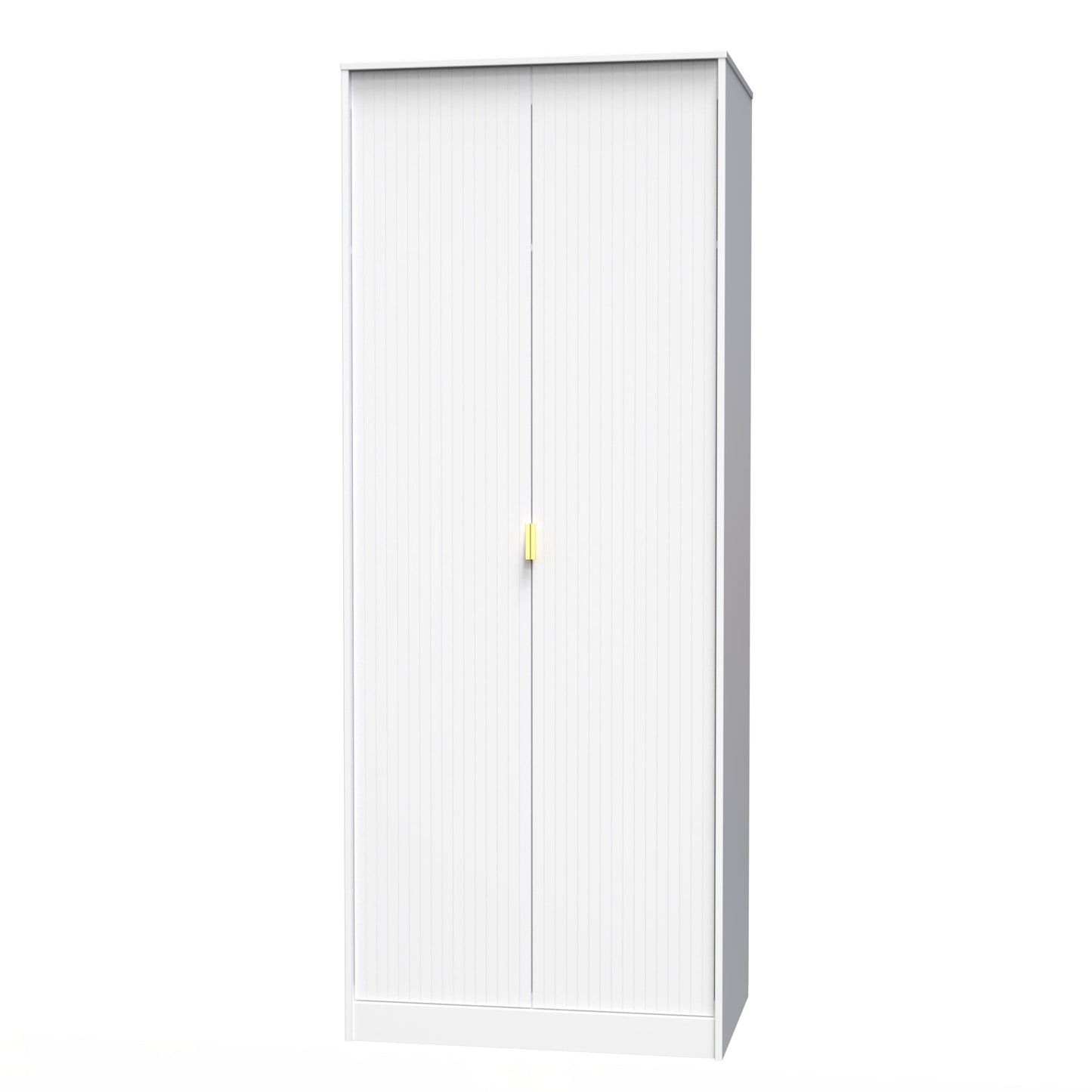 Linear Tall Wardrobe White 2 Doors 1 Shelf 197cm