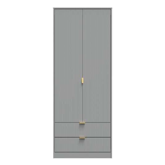 Linear Tall Wardrobe Grey 2 Doors 2 Drawers 197cm