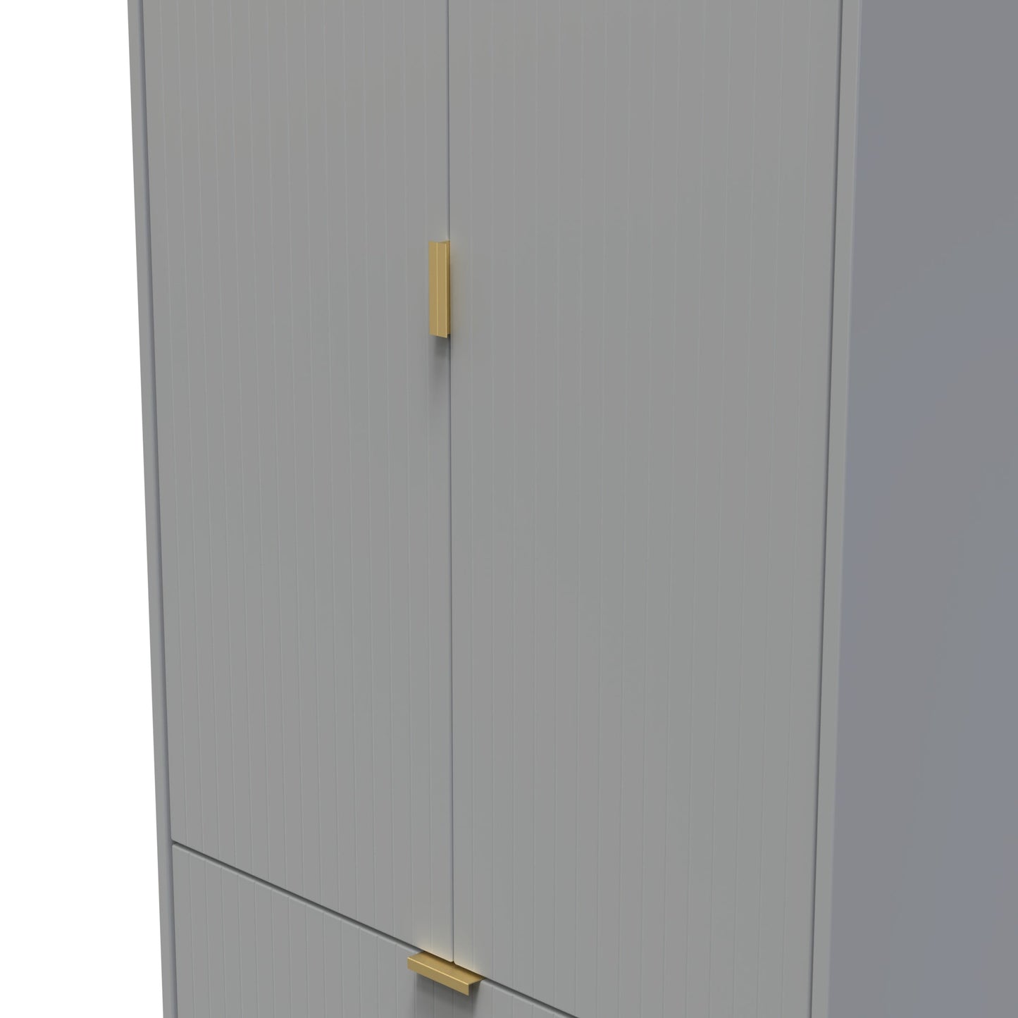 Linear Tall Wardrobe Grey 2 Doors 2 Drawers 197cm