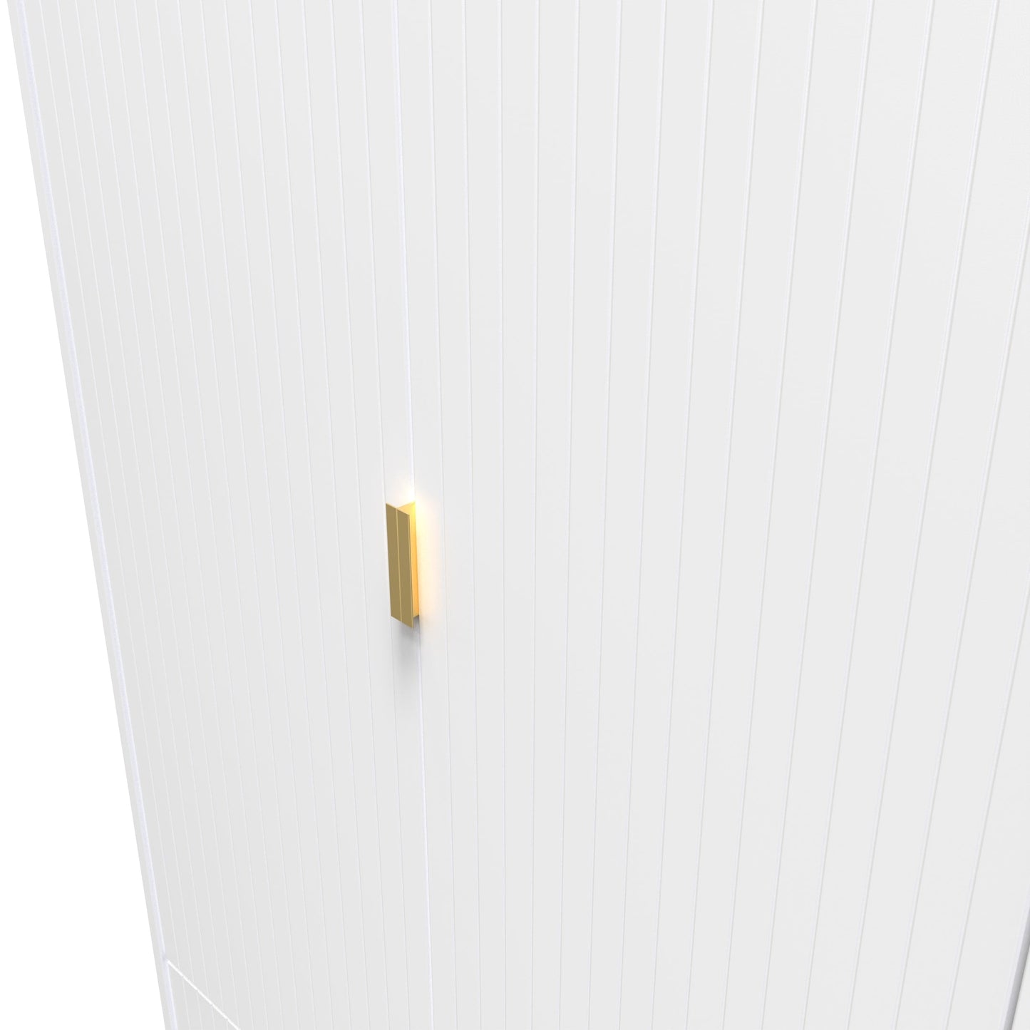 Linear Tall Wardrobe White 2 Doors 2 Drawers 197cm