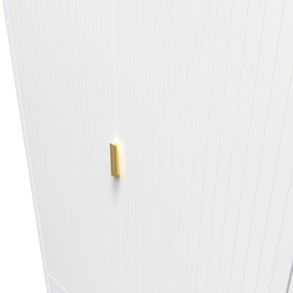 Linear Tall Wardrobe White 2 Doors 2 Drawers 197cm