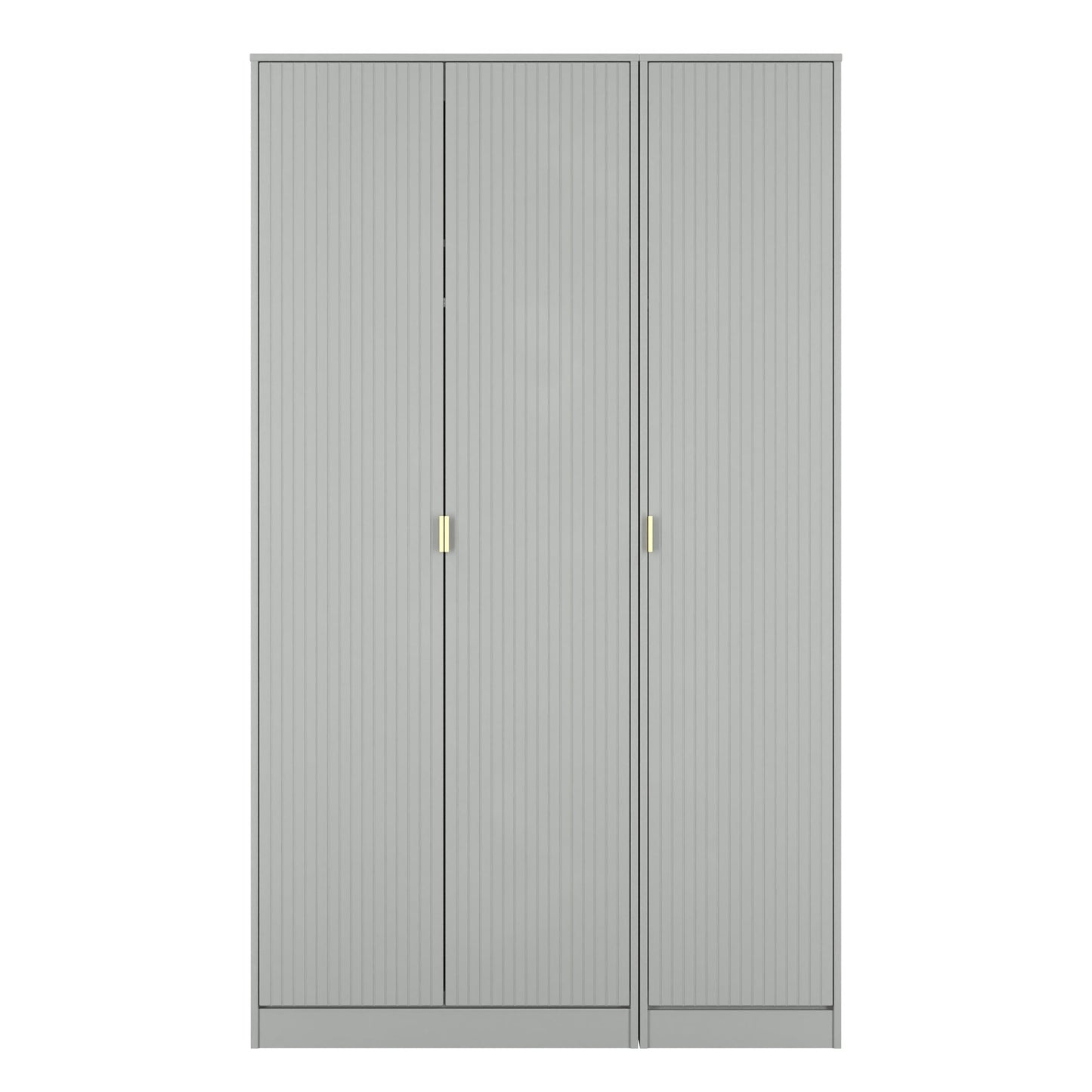 Linear Tall Wardrobe Grey 3 Doors 1 Shelf 198cm