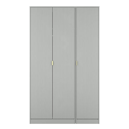 Linear Tall Wardrobe Grey 3 Doors 1 Shelf 198cm