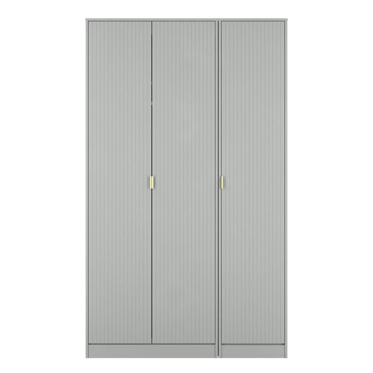 Linear Tall Wardrobe Grey 3 Doors 1 Shelf 198cm
