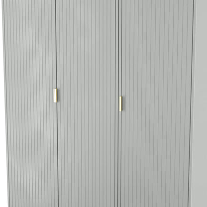 Linear Tall Wardrobe Grey 3 Doors 1 Shelf 198cm